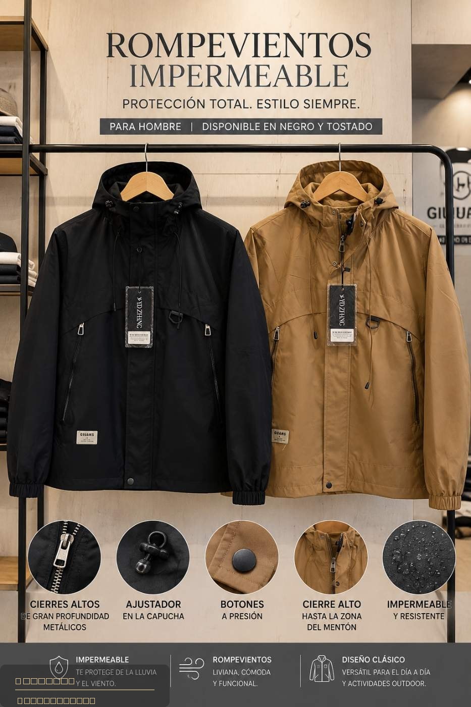 CAMPERA  ELIEL - impermeable/import premium-