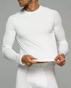 Camiseta termica frizada HIDROWICK con lycra blanca