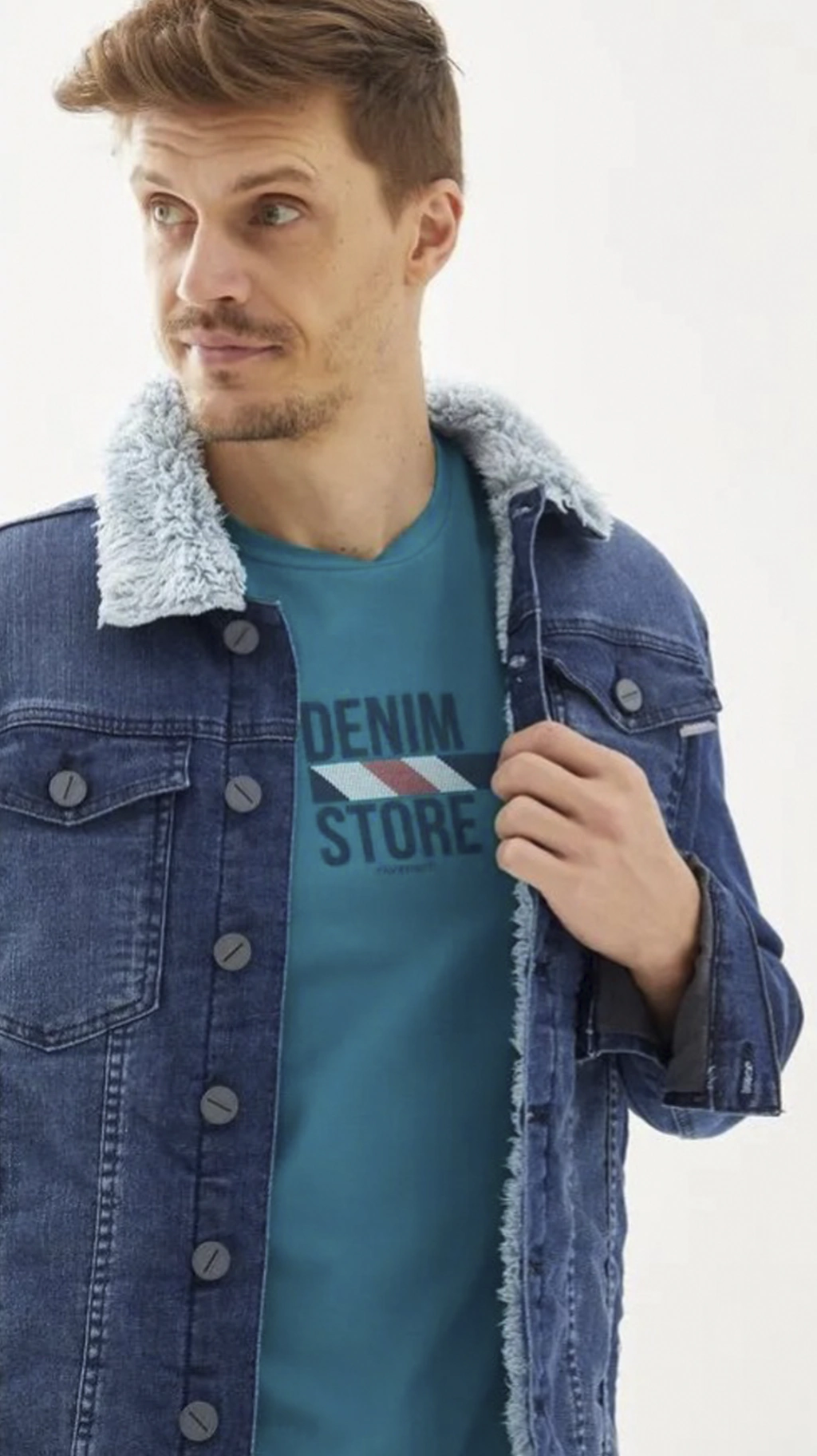 Campera Taverniti Hombre Jean - Denim Casual- revestida.