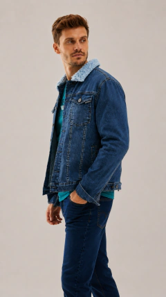 Campera Taverniti Hombre Jean - Denim Casual- revestida.